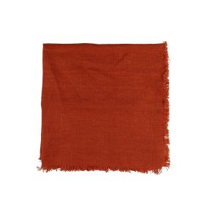 Linen Napkin With Frayed Edge - Orange