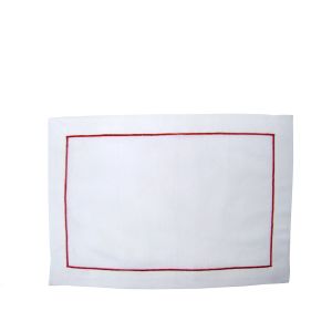 Whitechapel Corded Placemat - Red on White