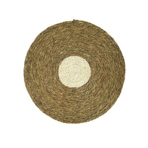 Woven Round Record Placemat - White Spot