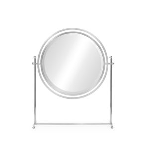 Sandrine Round Tilt Dressing Mirror - Nickel