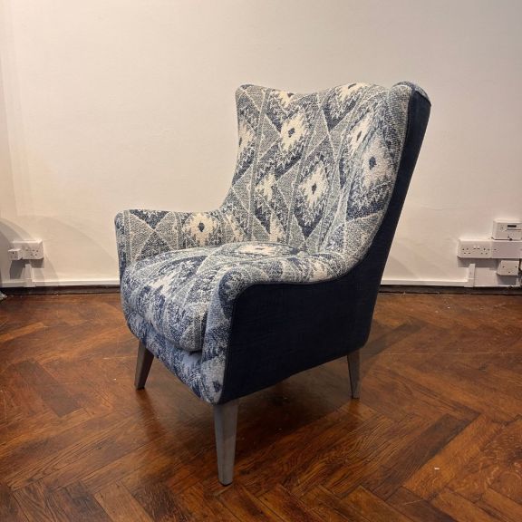 Highcliffe Chair in Nizhoni Indigo & Kerry Indigo