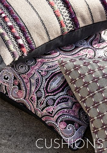 Our handmade couture cushions are grouped in colours more enticing and beautiful than ever imaginable.